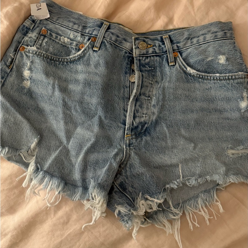 Agolde Parker Light Blue Jean Shorts